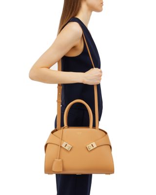 Small Hug Leather Top Handle Bag