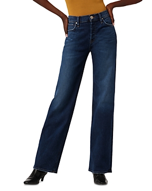 Shop Hudson Rosie High Rise Wide Leg Jeans In Poseidon