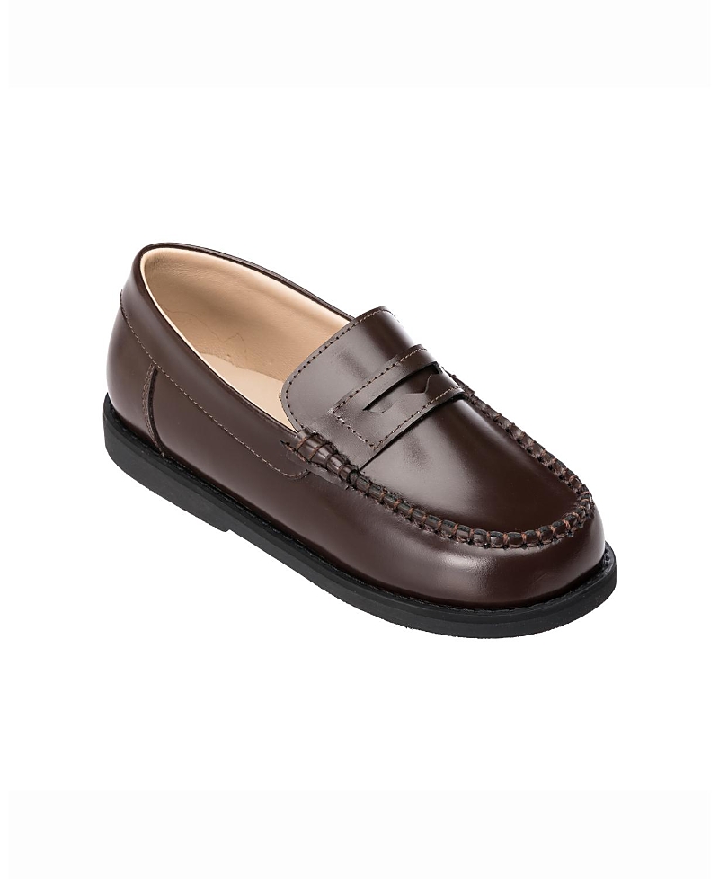 Elephantito Girl's Scholar Smooth Leather Penny Loafers, Baby/toddler/kids In Brown