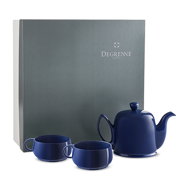 Shop Degrenne Paris Salam Monochrome Teapot And Cups Set In Blue