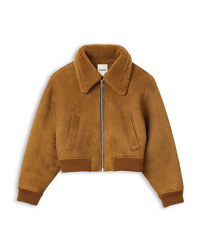 Sandro Cassy Shearling Bomber Jacket Bloomingdale s
