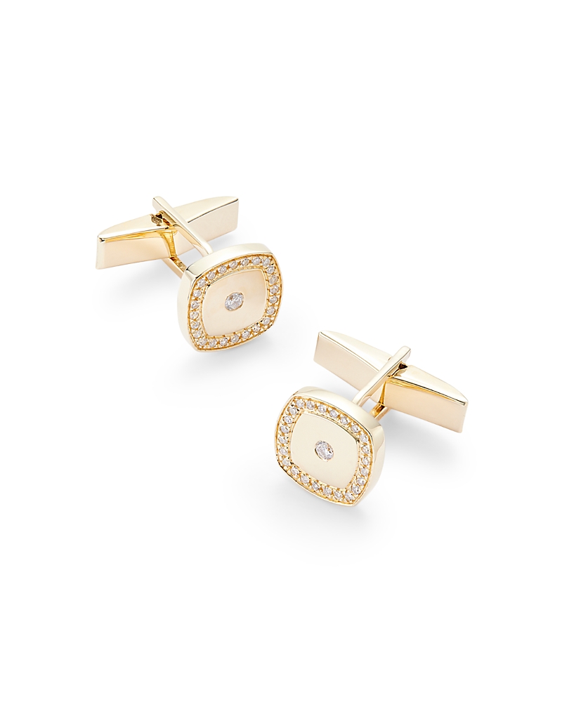 Bloomingdale's Fine Collection Men's Diamond Halo Cufflinks in 14K Yellow Gold, 0.30 tcw