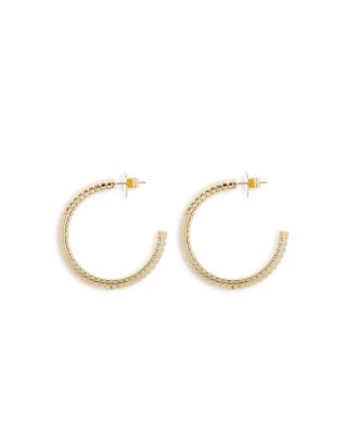 18K Yellow Gold Trisolina Segmented Large Hoop Earrings