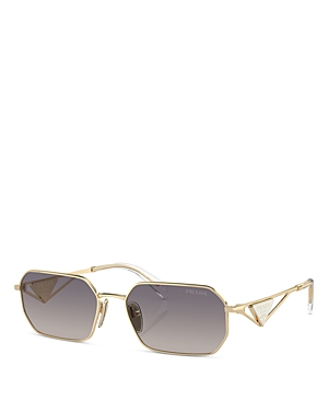 Prada Symbole Rectangular Sunglasses, 58mm In Gold/blue Mirrored Gradient