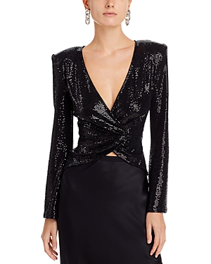 L'Agence Metallic Wrap Blazer