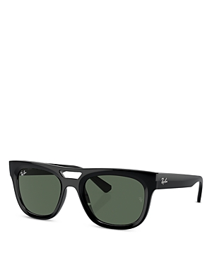 Ray Ban Ray-ban Phil Solid Square Sunglasses, 54mm In Black/green Solid