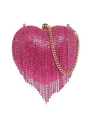 Aqua Heart Rhinestone Embellished Chain Clutch - 100% Exclusive In Pink