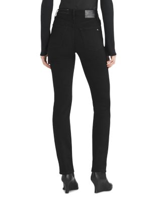 Wren High Rise Slim Straight Jeans in Black