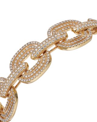 Diamond Link Bracelet in 14K Yellow Gold, 6.0 tcw