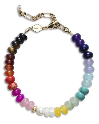 Anni Lu Iris Mixed Semi Precious Gemstone Beaded Bracelet in 18K Gold Plated