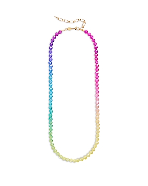Shop Anni Lu Seaside Shimmer Beaded Necklace In 18k Gold Plated, 17.7 In Multi