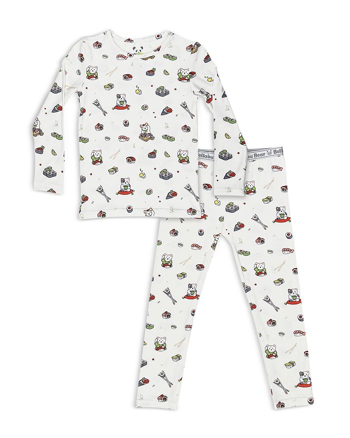 Bellabu Bear Unisex Sushi Cat Print Pajama Set Baby Little Kid