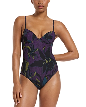 Jets Molded Underwire One Piece Swimsuit In Amethyst