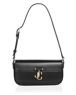 Shop Jimmy Choo Avenue Mini Shoulder Bag In Black/light Gold