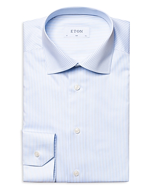 Shop Eton Contemporary Fit Bengal Stripe Dress Shirt In Light Blue