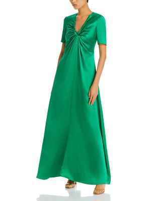 rosetta getty green dress Twist Front Silk Gown Summer dress 26