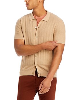 Michael Kors - Short Sleeve Button Front Texture Stitch Shirt