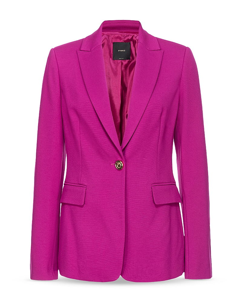 Pinko Peak-lapels Single-breasted Blazer In Bougainvillea Purple