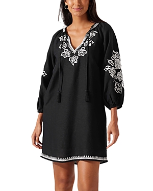 Tommy Bahama St. Lucia Embroidered Mini Dress In Black