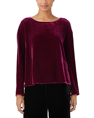 Shop Eileen Fisher Velvet Ballet Neck Top In Rosby