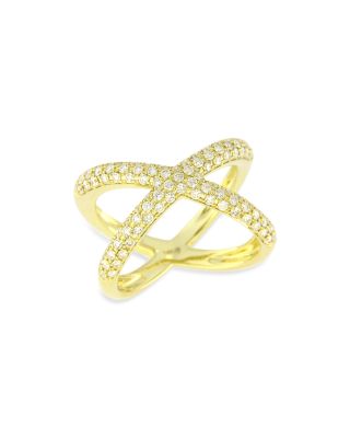 Bloomingdale's Fine Collection Pave Diamond Crossover Ring in 14K Yellow Gold