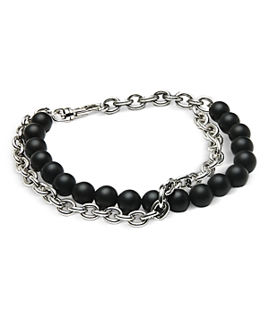 The Monotype The Duncan Onyx Beaded Bracelet In Black/silver