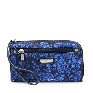 Baggallini Zip Around Wallet In Ink Hydrangea