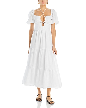 Shop Faithfull The Brand Palacio Midi Dress In White
