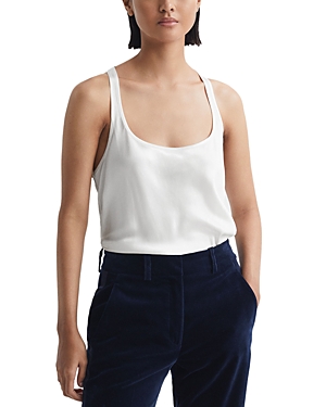 REISS AURA SILK RACERBACK TOP