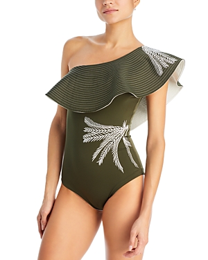 Tucan Embroidered One Piece Swimsuit