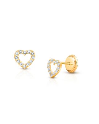 Tiny Blessings Tiny Blessings Children's 14K Gold Love of Mine Studs Girls' Screw Back Earrings