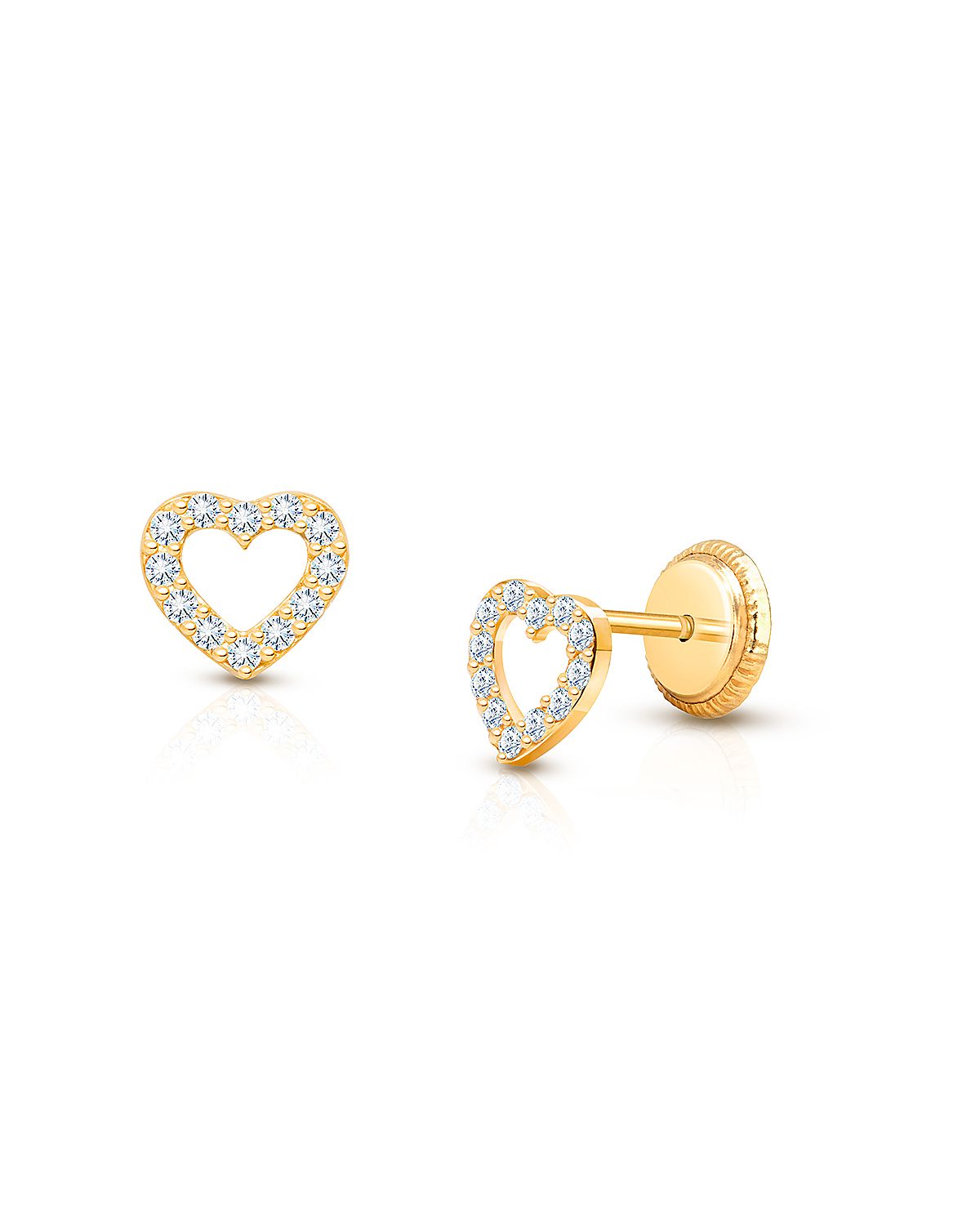 Tiny Blessings Tiny Blessings Children's 14K Gold Love of Mine Studs Girls' Screw Back Earrings