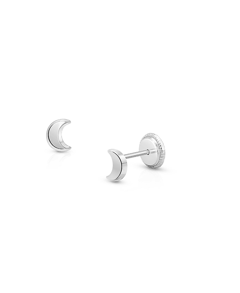 Shop Tiny Blessings Girls' 14k Gold Moonlight Studs Screw Back Earrings - Baby, Little Kid, Big Kid In K White Gold