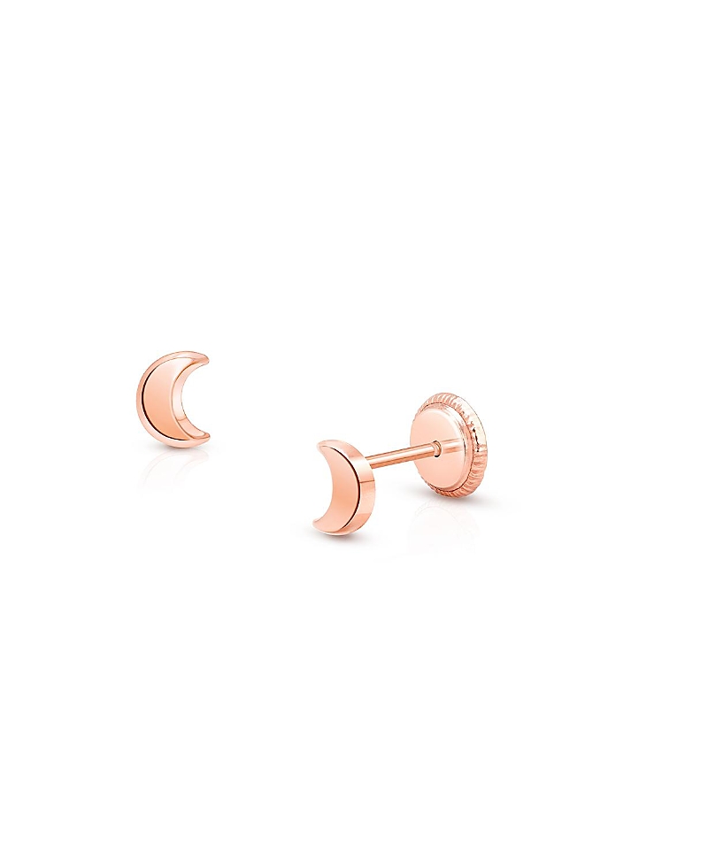 Tiny Blessings Girls' 14k Gold Moonlight Studs Screw Back Earrings - Baby, Little Kid, Big Kid In K Rose Gold