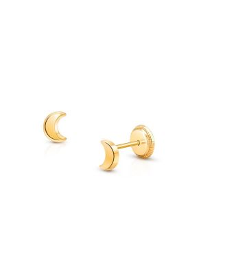Tiny Blessings - Girls' 14K Gold Moonlight Studs Screw Back Earrings - Baby, Little Kid, Big Kid