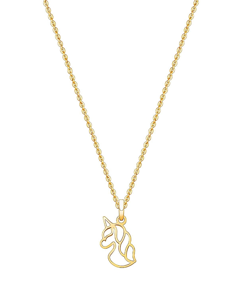 TINY BLESSINGS CHILDREN'S 14K GOLD UNICORN DREAMS GIRLS' 12-14" NECKLACE