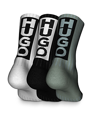 Hugo Since 93 Cotton Blend Logo Dress Socks, Pack Of 3 In Open Misc
