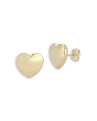 Bloomingdale's Fine Collection - 14K Yellow Gold Bold Heart Stud Earrings - Exclusive