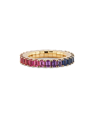 Extensible Rainbow Sapphire Stretch Eternity Ring