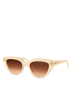 Loveshackfancy Ellana Cat Eye Sunglasses, 53mm In Tan/brown Gradient
