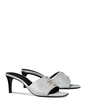 Shop Tory Burch Women's Eleanor Slip On Mule Sandals In Diamond/perfect Black