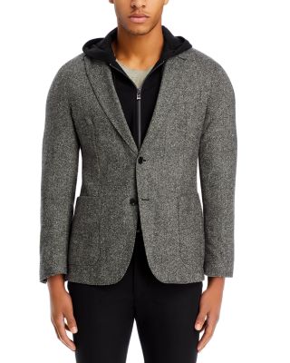 Hugo Boss Hanry Donegal Removable Hood Slim Fit Sport Coat In