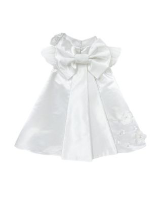 Girls' Butterfly White Satin Ceremony Dress - Baby, Little Kid, Big Kid