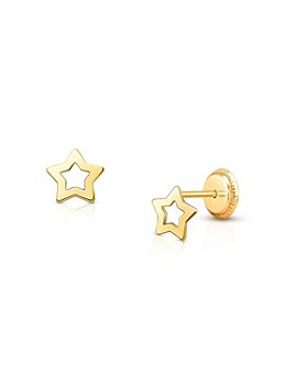 Solid Gold Star Stud Earring, Flat Back Earrings, Nap Earrings, Gold  Sleeper Earrings, 14K Yellow Gold, 14K White Gold – Valensole Jewelry