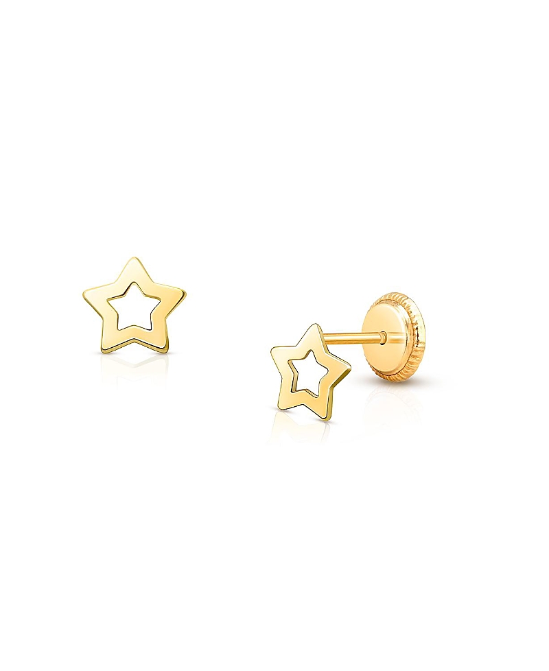 Tiny Blessings Girls' 14K Gold Wish Upon a Star Studs Screw Back Earrings - Baby, Little Kid, Big Kid
