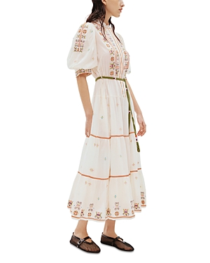 Shop Alemais Lovella Embroidered Shirtdress In Ivory