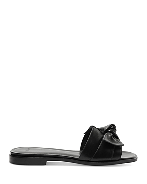 Shop Alexandre Birman Maxi Clarita Square Flat Mule Sandals In Black