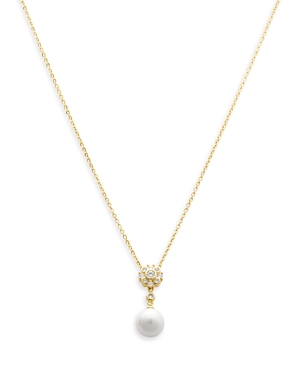 Aqua Flower Imitation Pearl Necklace, 16-18 - 100% Exclusive In White/gold