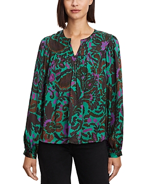Shop Velvet By Graham & Spencer Abstract Print Peasant Top In Multi
