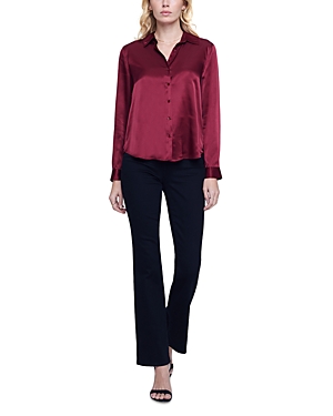 L Agence Tyler Long-sleeve Blouse In Dark Bordeaux